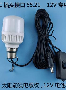 12vled灯电压专用太阳能发电系统插头DC55.21接口5W12W18W超亮