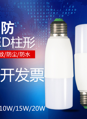 LED灯泡筒灯节能灯柱形长条形小细高亮超亮5w10w15w20w螺口暖光白