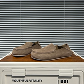 百搭轻便勃肯鞋 复古风反绒皮乐福鞋 日常舒适英伦休闲一脚蹬懒人鞋