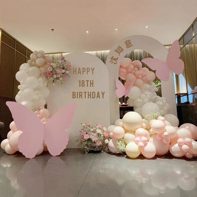 女生18岁生日布置粉色小女孩气球