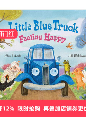 英文原版 Little Blue Truck Feeling Happy 蓝色小卡车 感受快乐 触摸纸板书 英文版 进口英语原版书籍