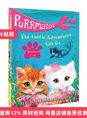 Purrmaids Fin-tastic Adventures 1-4 Gift Set 美猫鱼4册盒装进口原版英文书籍