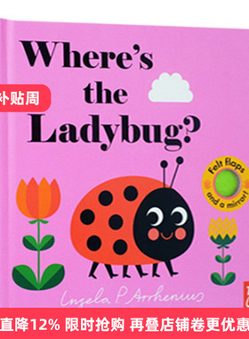 英文原版Where's the Ladybug?瓢虫在哪里 纸板触摸翻翻书进口书籍