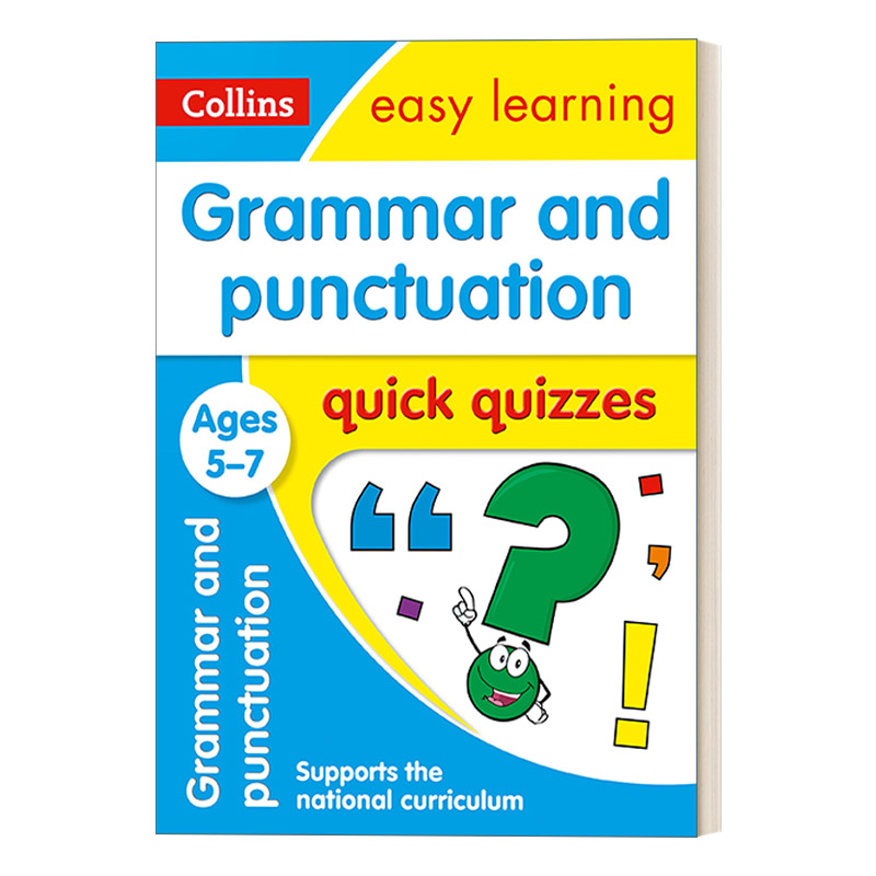 英文原版 Collins Easy Learning KS1Grammar and Punctuation Quick Quizzes Ages5-7 英语语法和标点符号小测试5-7岁 进口英语书