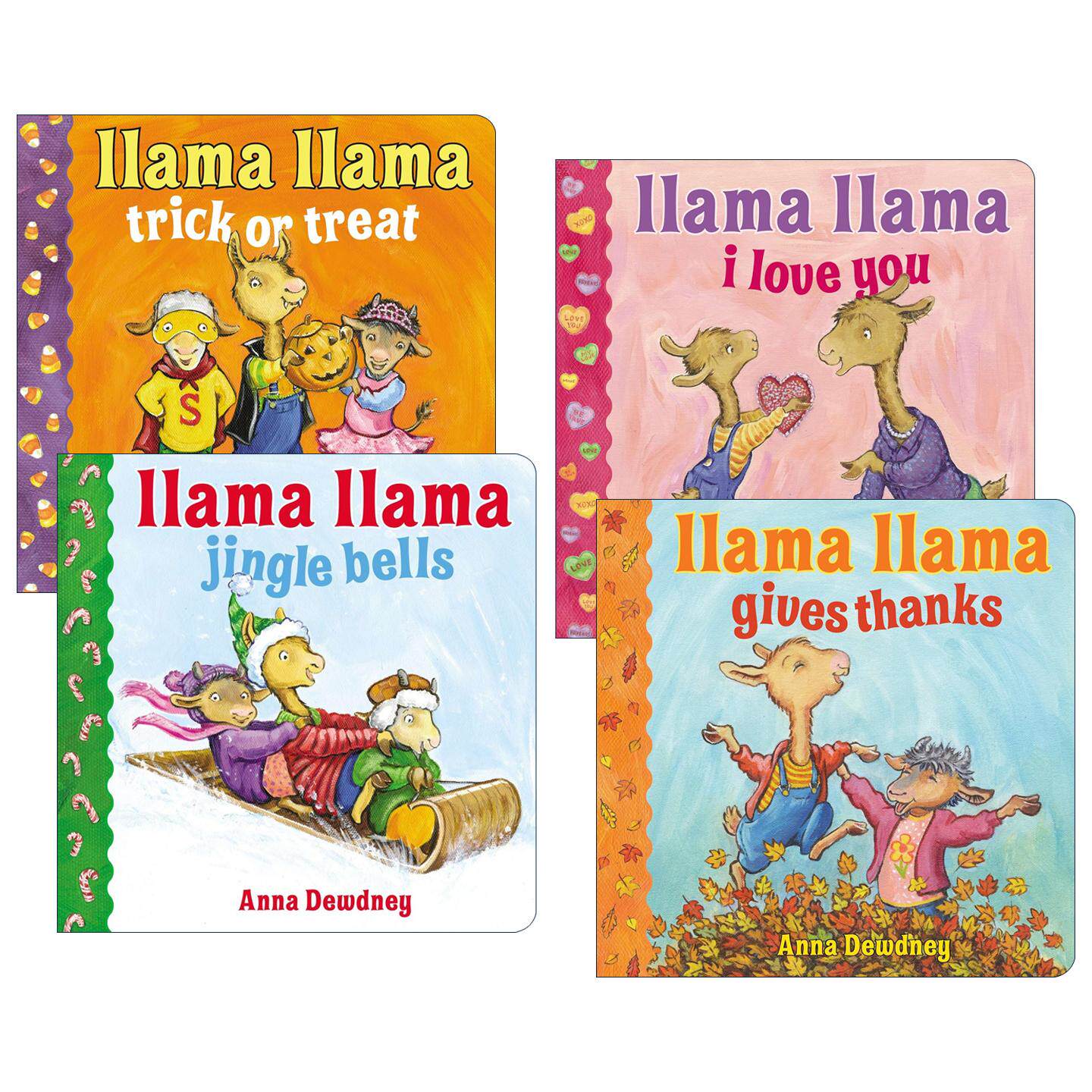 英文原版 Llama Llama 羊驼拉玛节日主题纸板书4册 儿童绘本 英文版 进口英语原版书籍