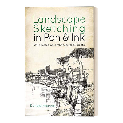 英文原版 Landscape Sketching in Pen and Ink 笔和墨水绘制景观素描 带有建筑主题的注释 英文版 进口英语原版书籍