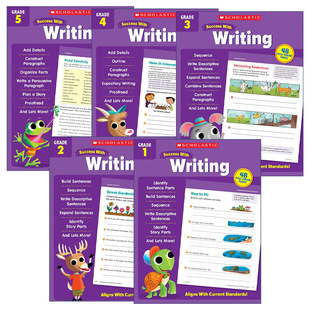 英文原版 Scholastic Success with Writing 全彩版 学乐成功系列写作练习册一到五年级 5册套装 英文版 进口英语原版书籍