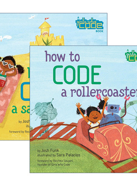 英文原版 How to Code a Rollercoaster/Sandcastle系列2册 如何用编程坐过山车/搭沙堡 儿童精装绘本 Sara Palacios 英文版 书籍