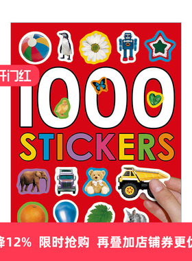 英文原版 1000 Stickers 1千张贴纸 幼儿认知词汇书 口袋版 英文版 进口英语原版书籍