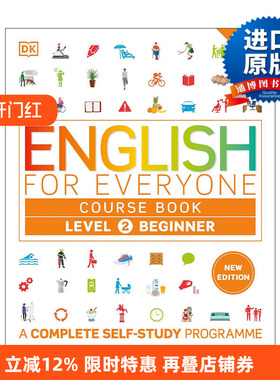 英文原版 English for Everyone Course Book Level 2 Beginner DK人人学英语2新版 初级自学教材 附线上音频 进口英语原版书籍