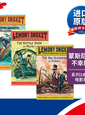 蒙斯尼奇的不幸历险系列3本套装 A Series of Unfortunate Events 英文原版电影原著小说 波特莱尔大冒险 儿童文学书籍