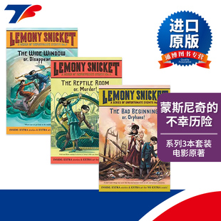 Events 儿童文学书籍 波特莱尔大冒险 电影原著小说 英文原版 Unfortunate Series 不幸历险系列3本套装 蒙斯尼奇