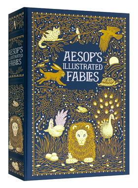 英文原版 Aesop's Illustrated Fables  伊索寓言 插图版 皮革金边  精装豪华收藏版  巴诺经典 进口原版课外阅读书籍