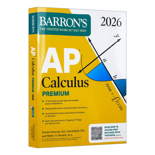 英文原版 AP Calculus Premium 2026 巴朗AP 微积分高级版 12套题+综合复习+在线练习 英文版 进口英语原版书籍