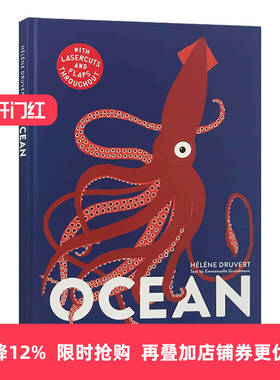 英文原版 Ocean 纸雕立体书 海洋的奥秘 儿童自然科普百科读物精装 Helene Druvert 英文版 进口英语原版书籍