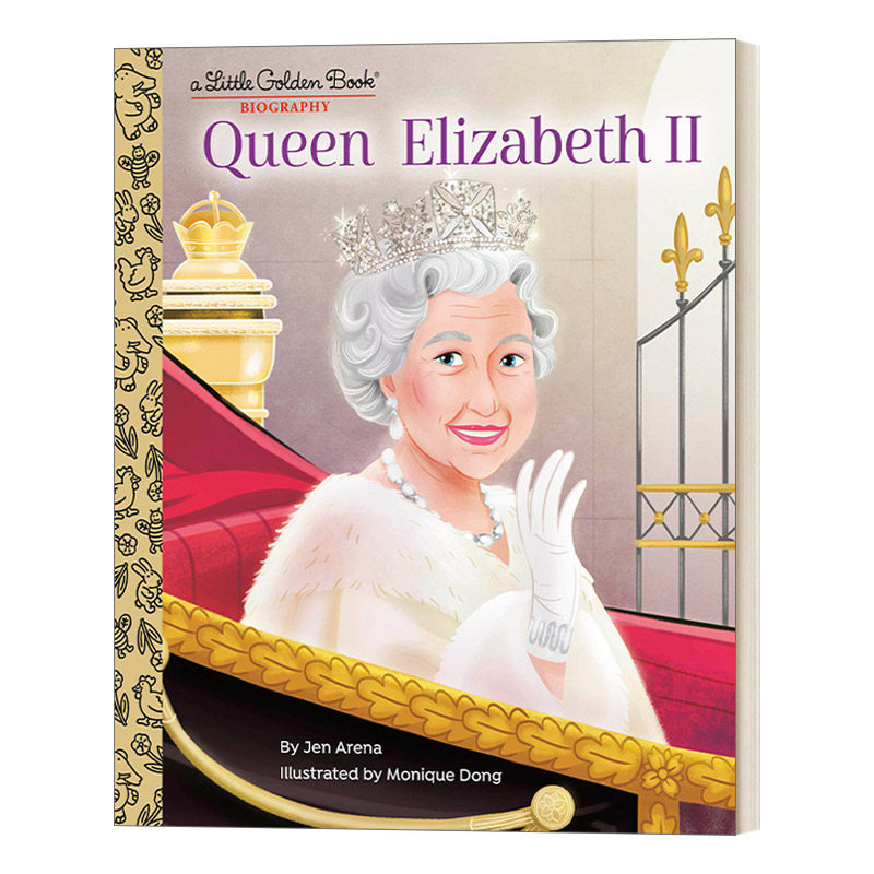 英文原版 Queen Elizabeth II a Little Golden Book Biography 伊丽莎白二世 黄金小传 兰登书屋精装小金书 英文版 进口英语书籍