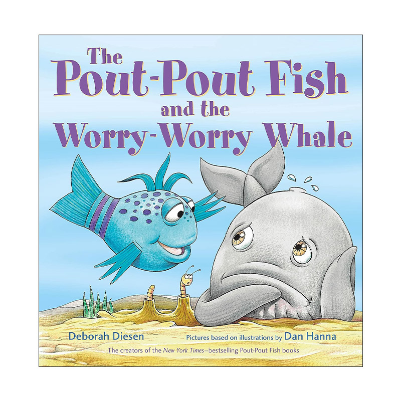英文原版 The Pout-Pout Fish and the Worry-Worry Whale 撅嘴鱼和发愁鲸 纸板书 英文版 进口英语原版书籍
