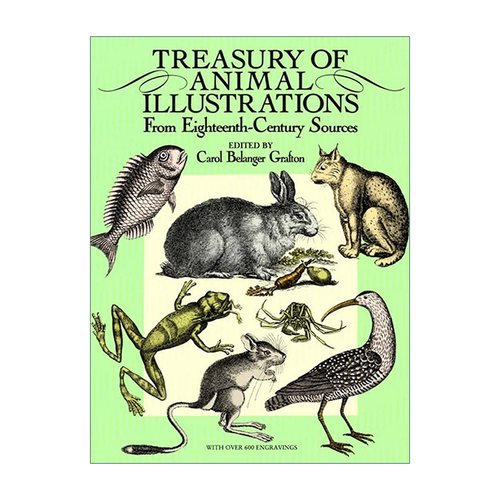 英文原版 Treasury of Animal Illustrations 18世纪动物图鉴 插图 Carol Grafton 英文版 进口英语原版书籍