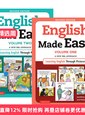 英文原版 English Made Easy Free Online Audio 简易英语 修订版 2册 一种新的以英语为第二语言/外语方法 图片学英语