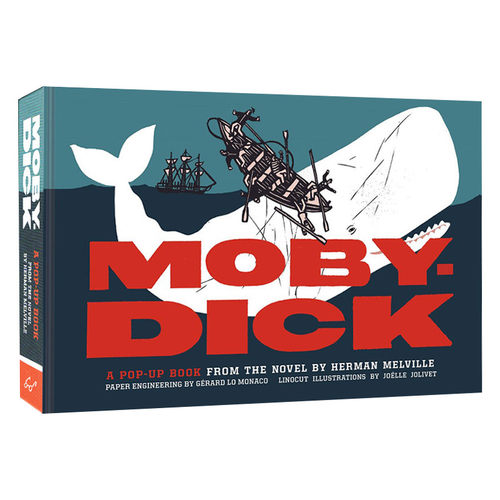 Moby-Dick 梅尔维尔：大白鲸（插图立体书）蓝思1200L进口原版英文书籍