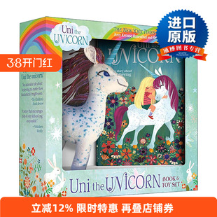 英文原版 Uni the Unicorn Book and Toy Set 独角兽尤尼 绘本与玩具盒装套装 鸭子 兔子 作者艾米·克劳斯·罗森塔尔 英文版