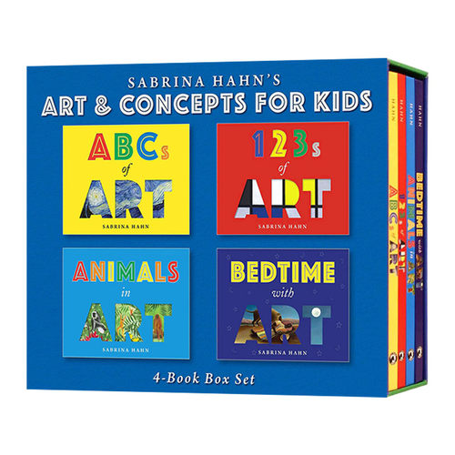 英文原版绘本 Sabrina Hahn's Art & Concepts for Kids 4-Book Box Set 儿童艺术启蒙读物 套装4册含数字 字母 睡前 动物 纸板书