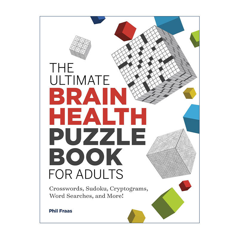 英文原版 The Ultimate Brain Health Puzzle Book for Adults 成人终极大脑健康谜题集 填字游戏 数独 密码 单词搜索 英文版