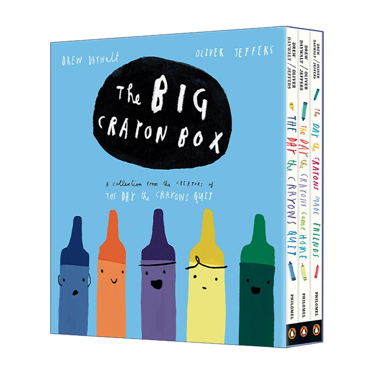 英文原版 The BIG Crayon Box 德鲁·戴沃特蜡笔系列3册盒装套装 小蜡笔大罢工 小蜡笔要回家 小蜡笔交朋友 儿童经典精装绘本