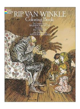 英文原版 Rip Van Winkle Coloring Book 瑞普·凡·温克尔涂色书 儿童经典阅读 游戏活动书 华盛顿·欧文 进口英语原版书籍