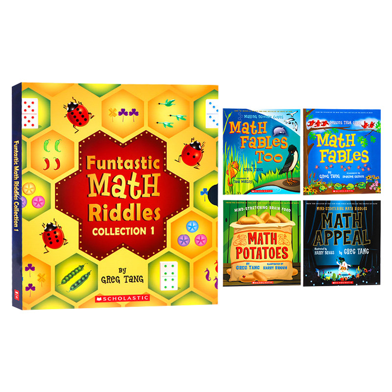 英文原版 Math Riddles Collection 1 有趣的数学4册礼盒装 儿童绘本图画书数学启蒙认知 英文版 进口英语原版书籍