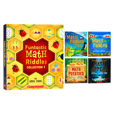 英文原版 Math Riddles Collection 1 有趣的数学4册礼盒装 儿童绘本图画书数学启蒙认知 英文版 进口英语原版书籍