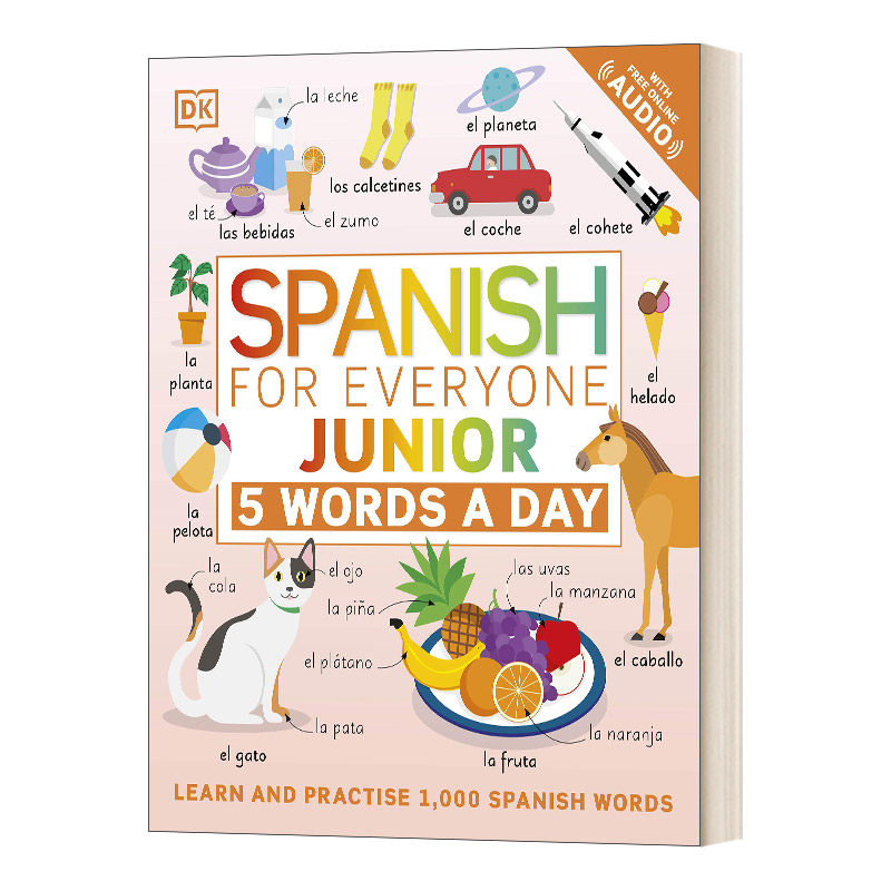 英文原版 Spanish for Everyone Junior 5 Words a Day 人人学西班牙语青少版 每天学5个单词 英文版 进口英语原版书籍