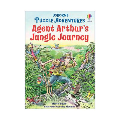 英文原版 Usborne Puzzle Adventures Agent Arthur's Jungle Journey 解谜冒险书 丛林之旅 儿童推理探险益智游戏 全彩插图
