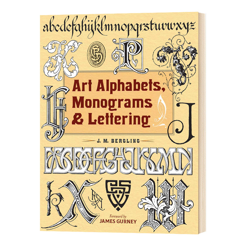 艺术字母 花押字和手写体 英文原版 Art Alphabets Monograms and Lettering 英文版 进口英语书籍