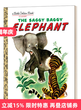 英文原版 The Saggy Baggy Elephant Little Golden Book 松懈的大象 兰登书屋精装小金书 英文版 进口英语原版书籍