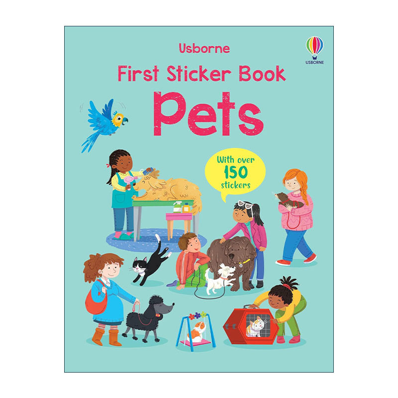 英文原版 Usborne First Sticker Book Pets 宠物动物主题贴纸书 150多张贴纸 尤斯伯恩儿童启蒙认知益智游戏 进口英语原版书籍