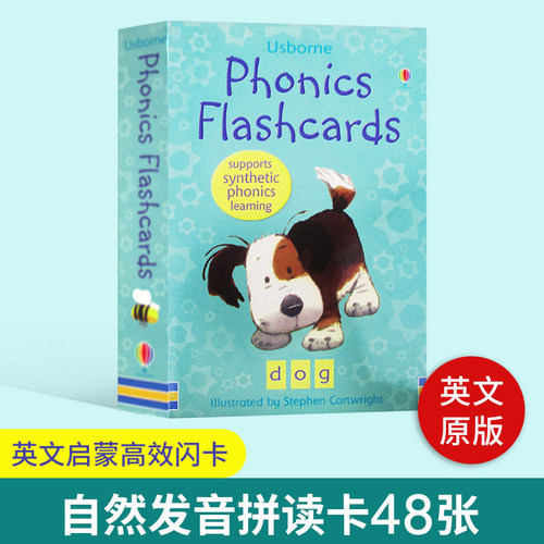 英文原版自然发音拼读卡48张