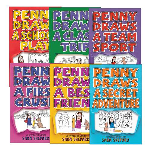 英文原版 Penny Draws 佩妮画了系列6册 儿童小说 谎言游戏作者Sara Shepard萨拉·谢泼德 英文版 进口英语原版书籍