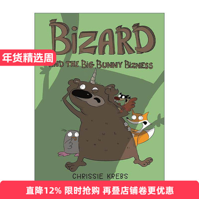英文原版 Bizard and the Big Bunny Bizness 熊巫师比扎德2 和大兔子的生意 儿童全彩搞笑漫画 Chrissie Krebs 进口英语原版书籍