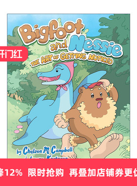 英文原版 Bigfoot and Nessie 01 The Art of Getting Noticed 大脚怪和尼斯湖水怪01 引人注目的艺术 儿童章节桥梁漫画图像小说