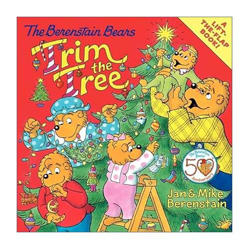 英文原版 The Berenstain Bears Trim the Tree 修剪树 圣诞节 贝贝熊绘本翻翻书 英文版 进口英语原版书籍