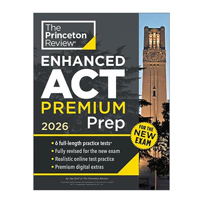 英文原版 Princeton Review Enhanced ACT Premium Prep 2026 普林斯顿美国大学入学考试增强版备考指南 增值版 2026 英文版