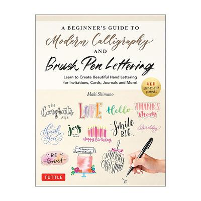 英文原版 A Beginner's Guide to Modern Calligraphy & Brush Pen Lettering 现代书法和毛笔字体初学者指南 进口英语原版书籍