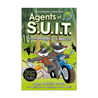 英文原版 InvestiGators Agents of S.U.I.T. From Badger to Worse 鳄鱼侦查员外传2 儿童全彩爆笑漫画故事书 进口英语原版书籍