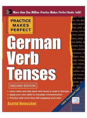 原版 Practice Makes Perfect German Verb Tense 熟能生巧 德语动词时态 第2版 进口原版书籍