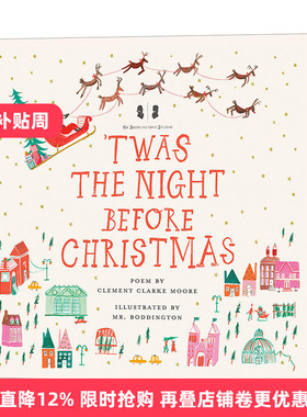 英文原版绘本 Twas the Night Before Christmas 圣诞节前夜 经典节日温馨故事精美绘本 孩子睡前读物 英文版 进口英语原版书籍