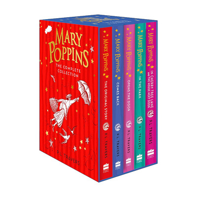 英文原版 Mary Poppins The Complete Collection Box Set 玛丽波平斯系列小说五册盒装 随风而来的玛丽阿姨系列 进口英语书籍