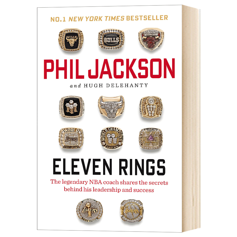 11枚戒指 禅师菲尔杰克逊自传 Eleven Rings 英文原版人物传记 公牛湖人队主教练 11个NBA总冠军 提升团队凝聚力 进口原版英语书籍