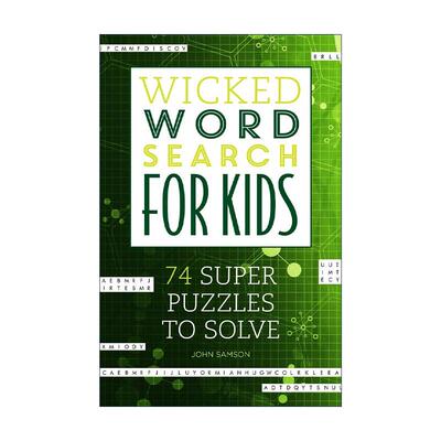 英文原版 Wicked Word Search for Kids 儿童趣味单词搜索 74个要解决的超级谜题 益智游戏活动书 英文版 进口英语原版书籍
