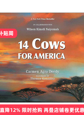 英文原版 14 Cows for America 给美国的十四头牛 儿童历史科普百科 Carmen Agra Deedy 英文版 进口英语原版书籍